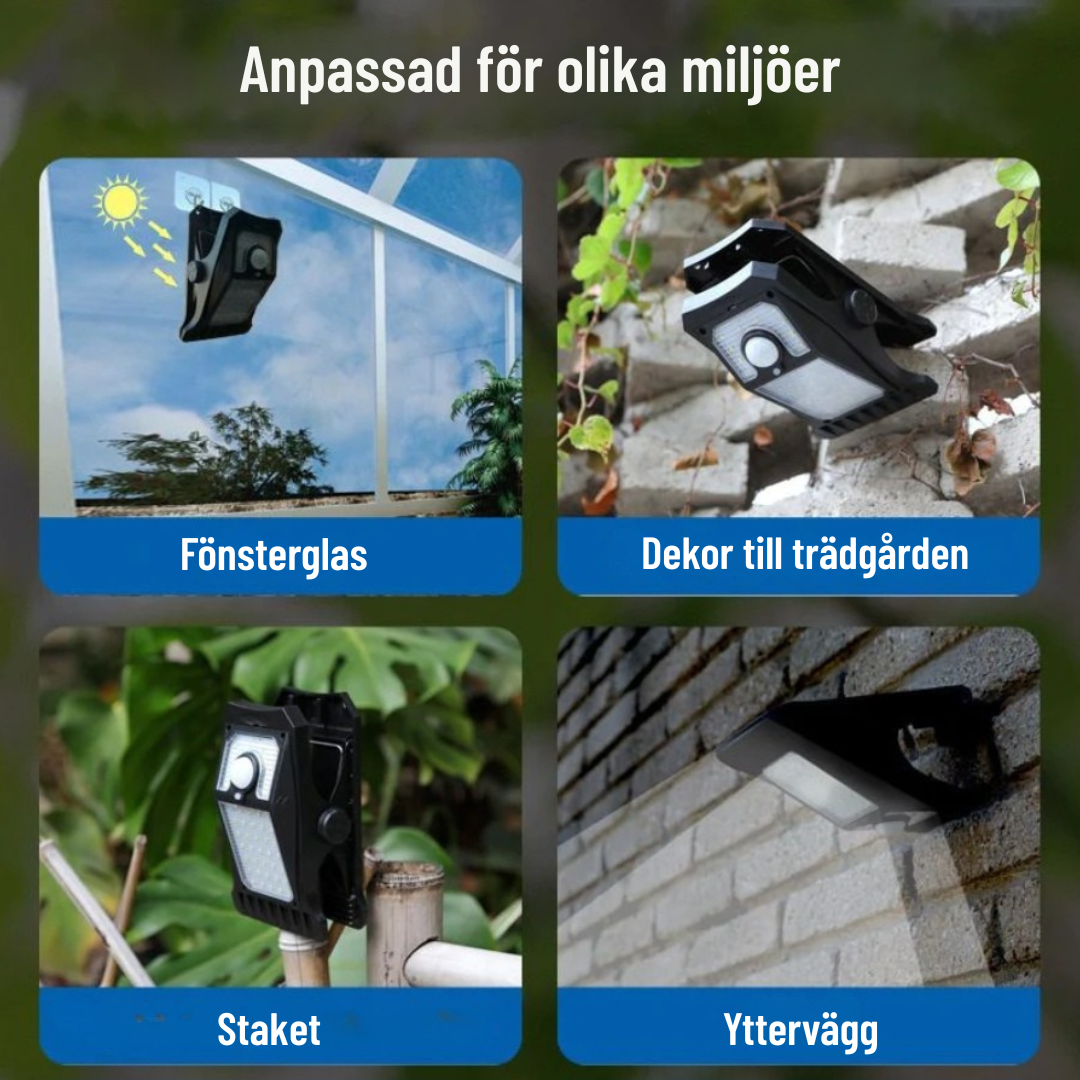 LightMate 3 i 1 - Rörelsesensor, Solcellsladdning, Kombifäste.